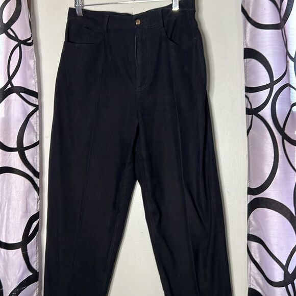 Talbots petites black flat front tapered pants size 12 petite - Picture 2 of 8